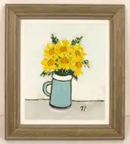 Joan Gillchrest, Corn Marigold, acrylic on board