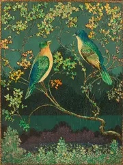 Samuel Webley, Two Birds, oil on board