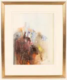 Colin David Kent, Church and Dwellings, watercolour