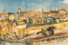 David Carr, Cityscape, watercolour