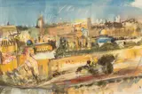 David Carr, Cityscape, watercolour