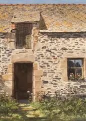 Jonathan Pike, Barn, Brittany, watercolour