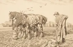 Stanley Anderson, Three Good Friends, engraving