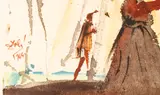 Salvador Dalí, Omnes de Saba venient (Plate 66), lithograph in colours