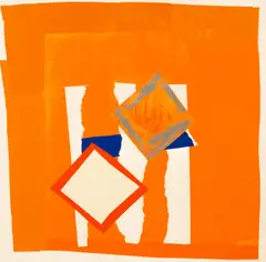 Sandra Blow, Orange Field, screenprint in colours on wove paper
