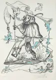 Z TEKI „ZABAWNE SNY PANTAGRUELA“ by Salvador Dalí, 1973, litografia barwna , papier japoński, sold May 2021