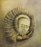 Wojtek Malicki, AMONIT, 2021, olej, deska