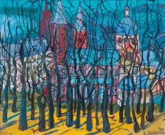 Edward Dwurnik, PŁOCK, 1999, gwasz, akwarela, papier