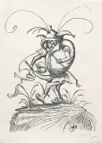 Z teki „Zabawne sny Pantagruela” by Salvador Dalí, 1973, litografia czarno-biała, papier japoński, offered Apr 2021
