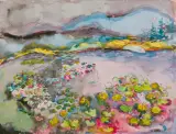 Judyta (Jehudith) Sobel, PEJZAŻ, akwarela, pastel, karton
