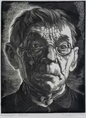 Paweł Steller, Filozof z Teki „Typy Polskie”, 1936, drzeworyt, papier