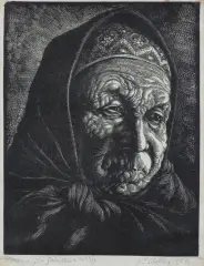 Paweł Steller, GÓRALKA Z WISŁY, 1934, drzeworyt, papier