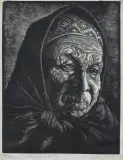 GÓRALKA Z WISŁY by Paweł Steller, 1934, drzeworyt, papier, offered Apr 2021