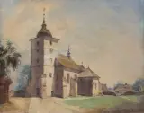 Walery Eljasz Radzikowski, KOŚCIÓŁ W SKAWINIE, 1 lipca 1867, akwarela, papier