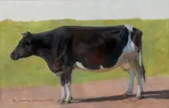 Kazimierz Lasocki, KROWA, 1946, olej, płótno