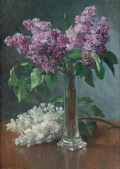 Emil Lindeman, GAłĄZKA BZU, olej, tektura