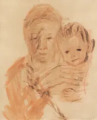 Joachim Weingart, MIŁOŚĆ BABCI, kredka, sangwina, papier