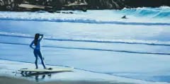 Maciej Majewski, Surferka i Jej Chłopak, 2021, olej, płótno