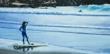 Maciej Majewski, Surferka i Jej Chłopak, 2021, olej, płótno