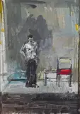 Radosław Bakanow, AKTOR, 2019, akryl, papier