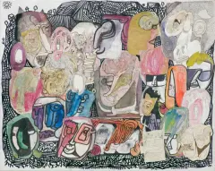 Igor Rudziński, Psycholandia, 2011, technika mieszana, płótno