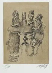 Spotkanie by Jan Lebensztejn, 1977, litografia, papier, sold Mar 2021