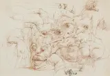BEZ TYTUŁU by Franciszek Starowieyski, 1998, tusz, pióro, papier kremowy, sold Mar 2021