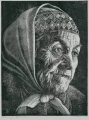 Paweł Steller, GAŹDZINKA, Z TEKI „TYPY POLSKIE”, 1936, drzeworyt, papier