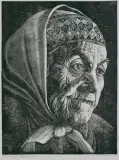 Paweł Steller, GAŹDZINKA, Z TEKI „TYPY POLSKIE”, 1936, drzeworyt, papier