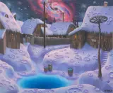 Jacek Yerka, WIADRO POWIETRZA, 2021, pastel, papier naklejony na tekturę