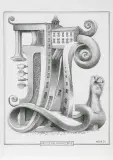GĄSZCZ KALIGRAFICZNY - L by Jacek Yerka, 2021, ołówek, papier, sold Mar 2021