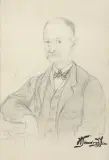 Henryk Siemiradzki, PORTRET MĘSKI, lata 70. XIX w., ołówek, papier