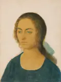Maurycy Minkowski, PORTRET DZIEWCZYNY, 1922, gwasz, akwarela, papier naklejony na tekturę