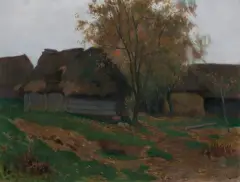 ZAGRODA by Teodor Ziomek, 1910, olej, płótno dublowane, sold Mar 2021