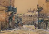 RYNEK STAREGO MIASTA W WARSZAWIE by Władysław Chmieliński, 1936-39, akwarela, gwasz, sold Mar 2021