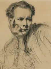 Tadeusz Styka, AUTOPORTRET, ok. 1925, ołówek, kredka, papier