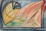 Leon Chwistek, SZERMIERKA, 1924, akwarela, papier naklejony na tekturę