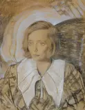 Stanisław Ignacy Witkiewicz, PORTRET JADWIGI SOBOLEWSKIEJ, XI 1933, pastel na papierze beżowym naklejonym na tekturę