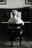 Eva Rubinstein, ARTUR RUBINSTEIN, HOTEL EXCELSIOR, RZYM, 1969, fotografia czarno-biała, papier bromowy