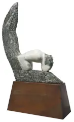 Barbara Falender, TERRA I, 1994, marmur biała i zielona „Marianna“, gnejs