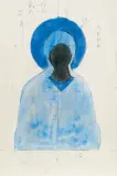 ŚW. ANNA by Jerzy Nowosielski, ok. 1982, akwarela, ołówek, papier kremowy, sold Mar 2021