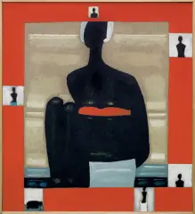 Jerzy Nowosielski, NA PLAŻY, 1994, olej, płótno