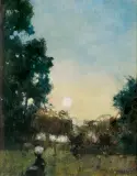Jerzy Duda-Gracz, OBRAZ 2192 (LUBNIEWICE – WIECZÓR), 1997, olej, tektura