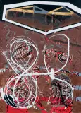 XXX by Eugeniusz Minciel, 2007-2018, akryl, mączka ceglana, werniks, płótno, offered Mar 2021