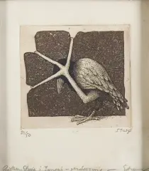Wrona by Stasys Eidrigevičius, 1980, akwaforta, akwatinta, papier, sold Feb 2021