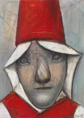 Stasys Eidrigevičius, GŁOWA, pastel, papier