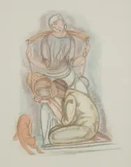 Leopold Gottlieb, Pojenie spragnionego, litografia, papier