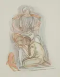 Leopold Gottlieb, Pojenie spragnionego, litografia, papier