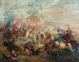 Tadeusz Kokietek, PO BITWIE NAD WARKĄ, 1948, olej, płótno
