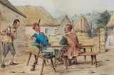Józef Wincenty Kruszewski, W KARCZMIE, akwarela, papier